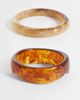 ONLY ONLY 2-pack resin bangles in brown tones - 1
