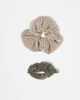 ONLY ONLY 2-pack scrunchies in beige & gold glitter-Black - 1