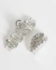 ONLY ONLY 2-pack seashell hair claws in silver - 2