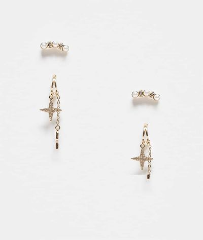 ONLY ONLY 2-pack star earrings in gold