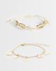 ONLY ONLY 2-pack summer charms bracelets in gold - 1