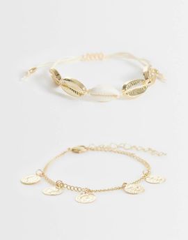 ONLY ONLY 2-pack summer charms bracelets in gold