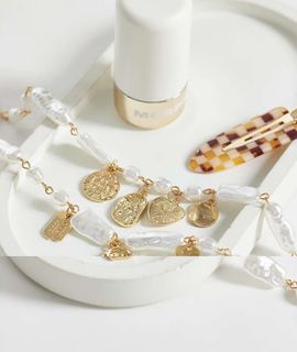 ONLY ONLY 2-pack summer charms necklace in gold
