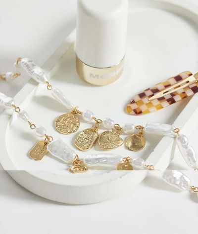 ONLY ONLY 2-pack summer charms necklace in gold