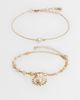 ONLY ONLY 2-pack sun and faux pearl bracelet in gold tone - 1