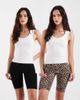 ONLY ONLY 2 pack legging shorts in black & leopard print-Multi - 1