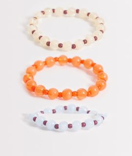 ONLY ONLY 3-pack beaded bracelets in multi