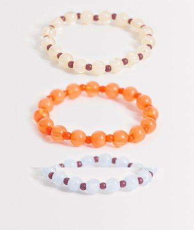 ONLY ONLY 3-pack beaded bracelets in multi