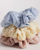 ONLY ONLY 3-pack eyelet scrunchies in light blue, pink & yellow-Multi - 3