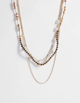 ONLY ONLY 3-pack pearl charms necklaces in gold