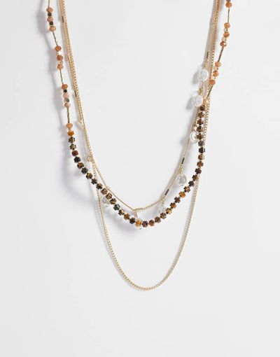 ONLY ONLY 3-pack pearl charms necklaces in gold