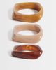 ONLY ONLY 3-pack resin bangles in brown tones - 1
