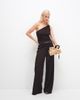 ONLY ONLY asymmetric crinkled textured top in dark brown - part of a set - 2