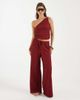 ONLY ONLY asymmetric crinkled textured top in dark red - part of a set - part of a set - 2