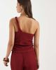 ONLY ONLY asymmetric crinkled textured top in dark red - part of a set - part of a set - 4
