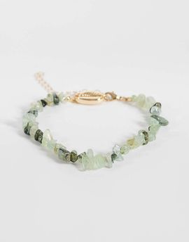 ONLY ONLY beaded anklet in light green