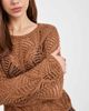 ONLY ONLY boho fringe detailing crochet top in brown - 2