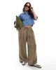 ONLY ONLY boxy cropped denim shirt in mid wash blue - 2