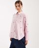 ONLY ONLY boxy shirt with heart embroidery in pink - 1