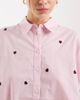 ONLY ONLY boxy shirt with heart embroidery in pink - 3