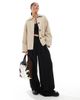 ONLY ONLY boxy short trench coat in beige-Neutral - 2