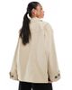ONLY ONLY boxy short trench coat in beige-Neutral - 3