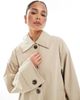 ONLY ONLY boxy short trench coat in beige-Neutral - 4