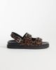 ONLY ONLY buckle sandals in leopard print-Brown - 1