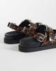 ONLY ONLY buckle sandals in leopard print-Brown - 3