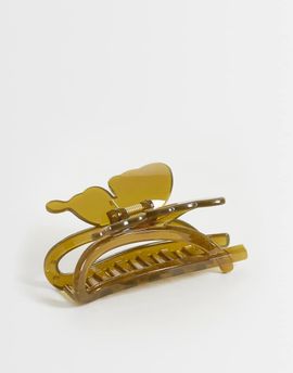 ONLY ONLY butterfly hair clip in olive green