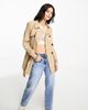 ONLY Only button detail short trench coat in beige-Neutral - 1