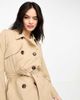 ONLY Only button detail short trench coat in beige-Neutral - 2