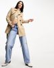 ONLY Only button detail short trench coat in beige-Neutral - 3