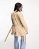 ONLY Only button detail short trench coat in beige-Neutral - 4