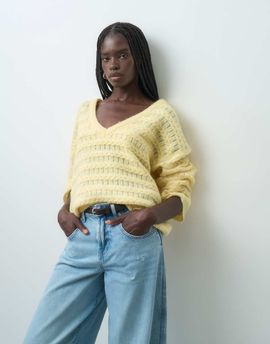ONLY ONLY cable knit sweater in light yellow