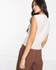 ONLY Only cable knit sweater vest in cream-White - 2