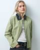 ONLY ONLY canvas jacket with contrast collar in light green-WHITE - 1