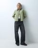 ONLY ONLY canvas jacket with contrast collar in light green-WHITE - 2