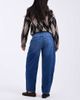 ONLY ONLY Chara high waist barrel leg paneled jeans in dark blue denim - 3