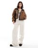 ONLY ONLY chunky teddy short jacket in brown - 4