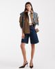 ONLY ONLY contrast sleeve trench with matching scarf in tan & blue check-Neutral - 2