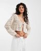ONLY Only crochet tie front cardigan in beige-Neutral - 1