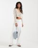 ONLY Only crochet tie front cardigan in beige-Neutral - 2