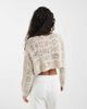 ONLY Only crochet tie front cardigan in beige-Neutral - 3