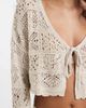 ONLY Only crochet tie front cardigan in beige-Neutral - 4