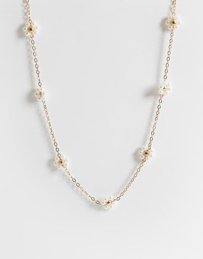 ONLY ONLY daisy necklace in gold