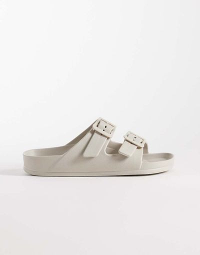 ONLY ONLY double strap sandals in beige-Neutral