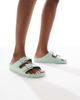 ONLY ONLY double strap sandals in sage-Green - 3