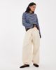 ONLY ONLY drop shoulder knit sweater in brown & blue stripes - 2