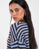 ONLY ONLY drop shoulder knit sweater in brown & blue stripes - 4
